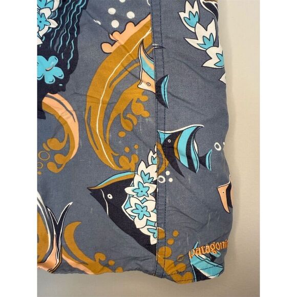 Patagonia Men’s Minimalist Wavefarer Board Shorts 33 Paradise Fish Glass Blue - Picture 4 of 8